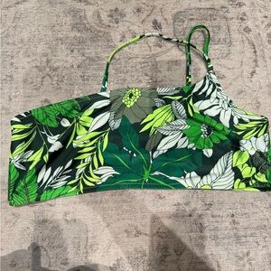 Aerie Green Floral Swim Top